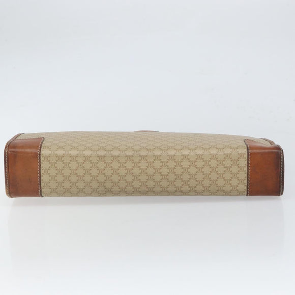 CELINE Macadam Canvas Hand Bag PVC Beige Gold Auth 164813