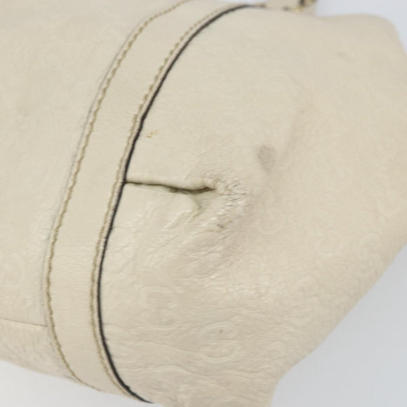 GUCCI GG Canvas Guccissima Sukey Hand Bag Ivory Gold 211937 Auth 164815