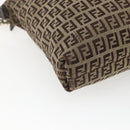 FENDI Zucchino Canvas Shoulder Bag Beige Gold Auth 164816-14