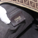 FENDI Zucchino Canvas Shoulder Bag Beige Gold Auth 164816-17