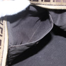 FENDI Zucchino Canvas Shoulder Bag Beige Gold Auth 164816-20