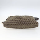 FENDI Zucchino Canvas Shoulder Bag Beige Gold Auth 164816-5