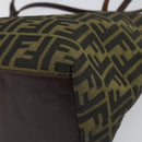 FENDI Zucca Canvas Tote Bag Black Brown Auth 164817-10