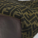 FENDI Zucca Canvas Tote Bag Black Brown Auth 164817-12