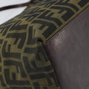 FENDI Zucca Canvas Tote Bag Black Brown Auth 164817-13