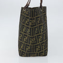 FENDI Zucca Canvas Tote Bag Black Brown Auth 164817-5