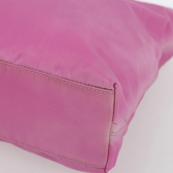 PRADA Tote Bag Nylon Pink Silver Auth 164823