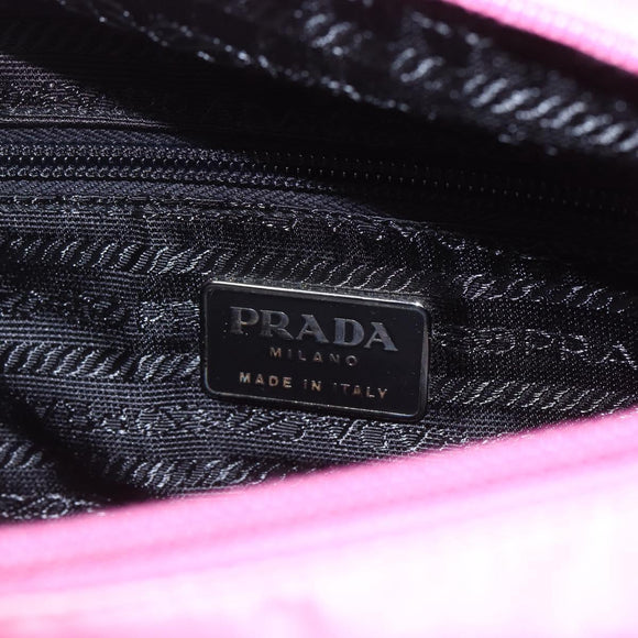 PRADA Tote Bag Nylon Pink Silver Auth 164823