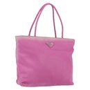 PRADA Tote Bag Nylon Pink Silver Auth 164823-1