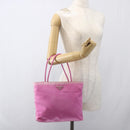 PRADA Tote Bag Nylon Pink Silver Auth 164823-23