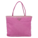PRADA Tote Bag Nylon Pink Silver Auth 164823-13