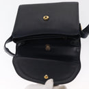 GUCCI Shoulder Bag Leather Navy Gold Auth 164825-15
