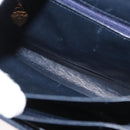 GUCCI Shoulder Bag Leather Navy Gold Auth 164825-20