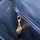 GUCCI Shoulder Bag Leather Navy Gold Auth 164825-23