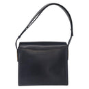 GUCCI Shoulder Bag Leather Navy Gold Auth 164825-3
