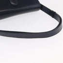 GUCCI Shoulder Bag Leather Navy Gold Auth 164825-7