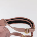 MCM Vicetos Logogram Backpack PVC Leather Pink Gold Auth 164828-14