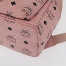 MCM Vicetos Logogram Backpack PVC Leather Pink Gold Auth 164828-15