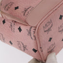 MCM Vicetos Logogram Backpack PVC Leather Pink Gold Auth 164828-16