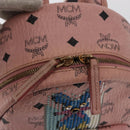 MCM Vicetos Logogram Backpack PVC Leather Pink Gold Auth 164828-20