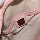 MCM Vicetos Logogram Backpack PVC Leather Pink Gold Auth 164828-21