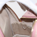 MCM Vicetos Logogram Backpack PVC Leather Pink Gold Auth 164828-23