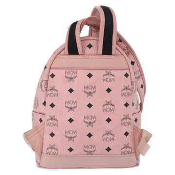 MCM Vicetos Logogram Backpack PVC Leather Pink Gold Auth 164828 - 0