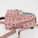 MCM Vicetos Logogram Backpack PVC Leather Pink Gold Auth 164828-3