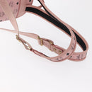 MCM Vicetos Logogram Backpack PVC Leather Pink Gold Auth 164828-9