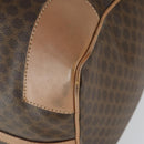 CELINE Macadam Canvas Boston Bag PVC Leather Brown Gold Auth 164829-9