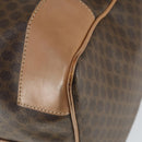 CELINE Macadam Canvas Boston Bag PVC Leather Brown Gold Auth 164829-15