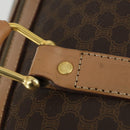 CELINE Macadam Canvas Boston Bag PVC Leather Brown Gold Auth 164829-17