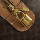 CELINE Macadam Canvas Boston Bag PVC Leather Brown Gold Auth 164829-19