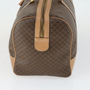 CELINE Macadam Canvas Boston Bag PVC Leather Brown Gold Auth 164829-3