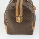 CELINE Macadam Canvas Boston Bag PVC Leather Brown Gold Auth 164829-4