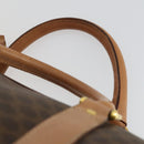 CELINE Macadam Canvas Boston Bag PVC Leather Brown Gold Auth 164829-8