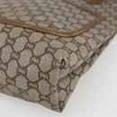 GUCCI GG Plus Supreme Web Sherry Line Tote Bag PVC Beige Gold Auth 164831-10