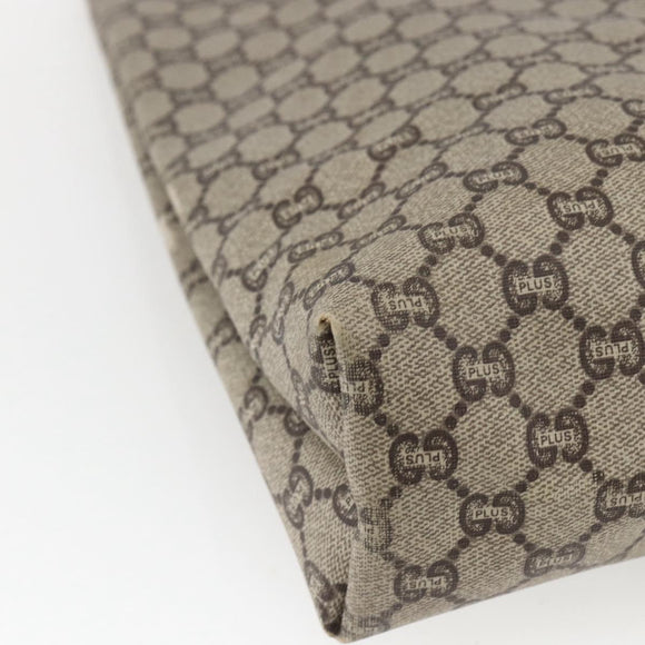 GUCCI GG Plus Supreme Web Sherry Line Tote Bag PVC Beige Gold Auth 164831