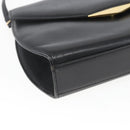 GIVENCHY Shoulder Bag Leather Black Gold Auth 164833-14