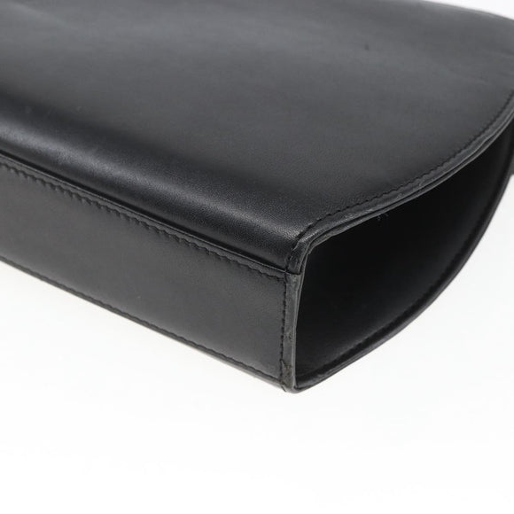 GIVENCHY Shoulder Bag Leather Black Gold Auth 164833