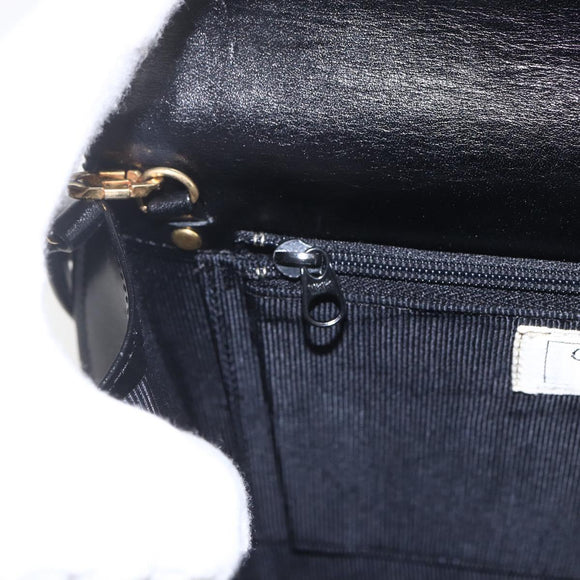 GIVENCHY Shoulder Bag Leather Black Gold Auth 164833
