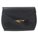 GIVENCHY Shoulder Bag Leather Black Gold Auth 164833-13