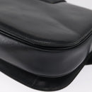 GUCCI Shoulder Bag Leather Navy Gold Auth 164835-13