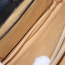 GUCCI Shoulder Bag Leather Navy Gold Auth 164835-17