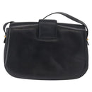 GUCCI Shoulder Bag Leather Navy Gold Auth 164835-3