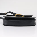 GUCCI Shoulder Bag Leather Navy Gold Auth 164835-9