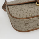 Christian Dior Honeycomb Canvas Shoulder Bag Beige Gold Auth 164839-11