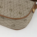 Christian Dior Honeycomb Canvas Shoulder Bag Beige Gold Auth 164839-12