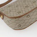 Christian Dior Honeycomb Canvas Shoulder Bag Beige Gold Auth 164839-13