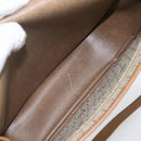 Christian Dior Honeycomb Canvas Shoulder Bag Beige Gold Auth 164839-15
